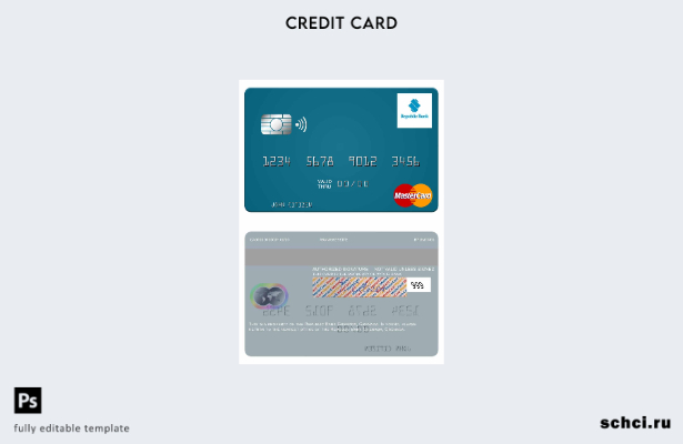 цифровая загрузка Grenada Republic Bank Шаблон карты Mastercard Гренады